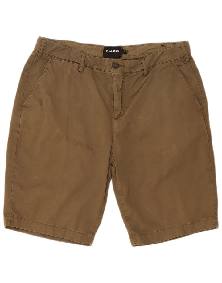 Lyle & Scott Herren Chinoshorts W36 Large Khaki Baumwolle
