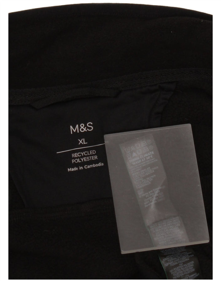 Marks & Spencer Herren Fleecejacke UK 42 XL Schwarz Polyester