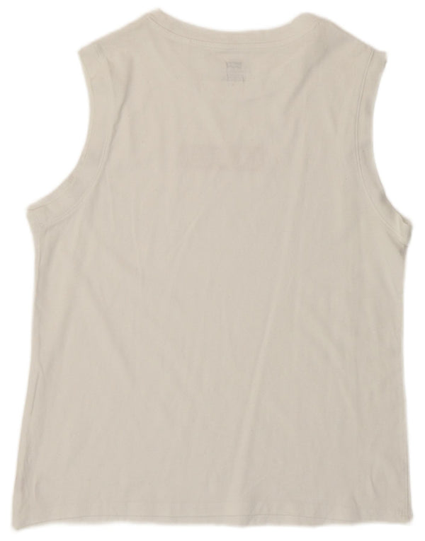 LEVI'S Damen Grafik-T-Shirt-Oberteil UK 12 Mittelweiß