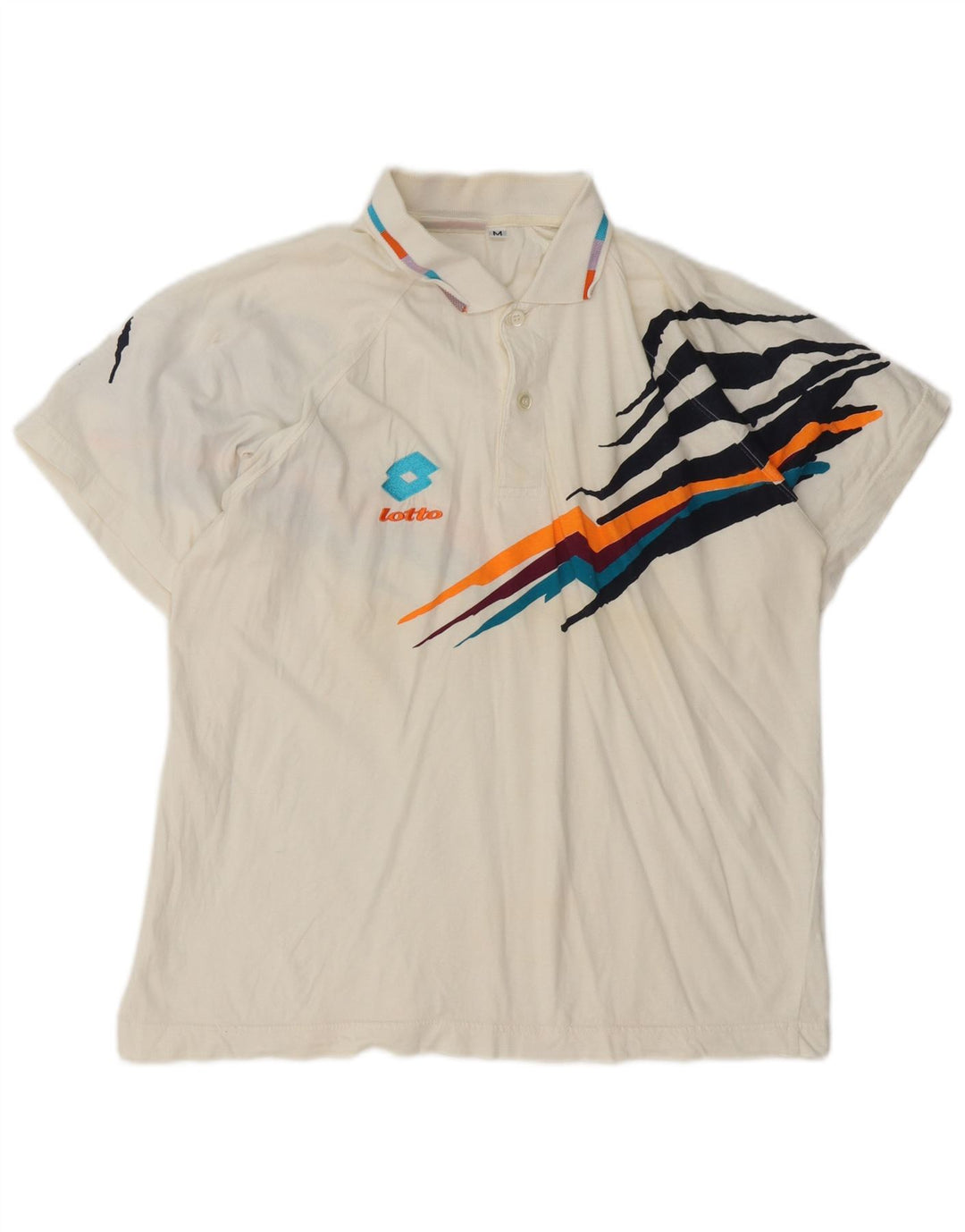Lotto Herren-Poloshirt mit Grafik, mittelweiße Baumwolle