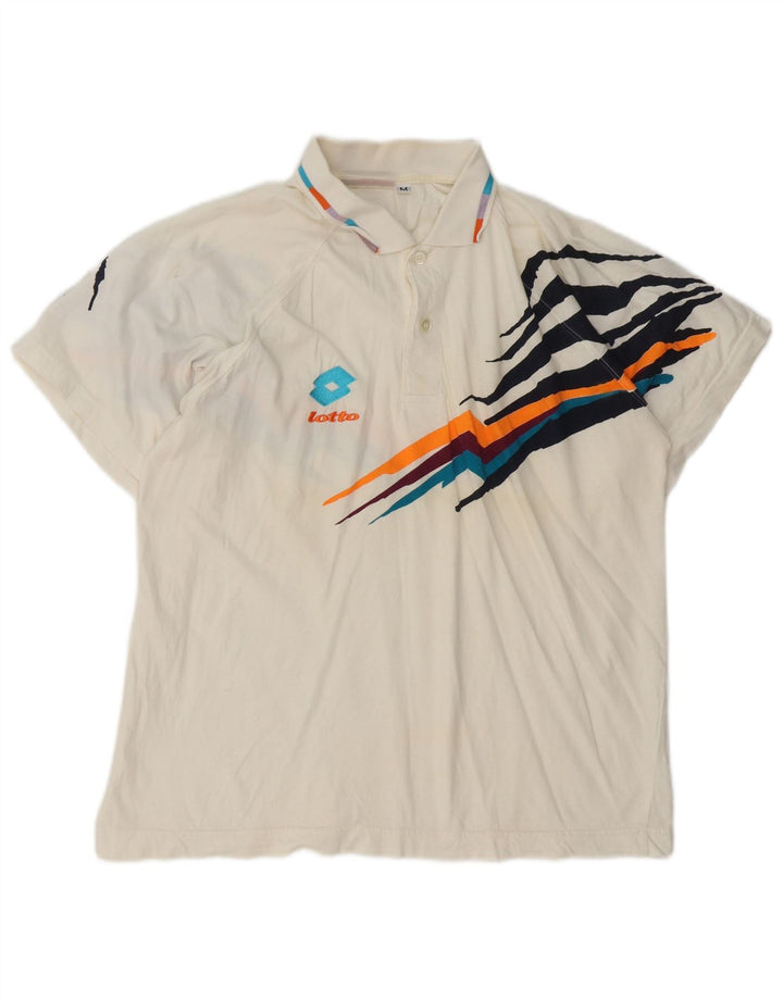 Lotto Herren-Poloshirt mit Grafik, mittelweiße Baumwolle
