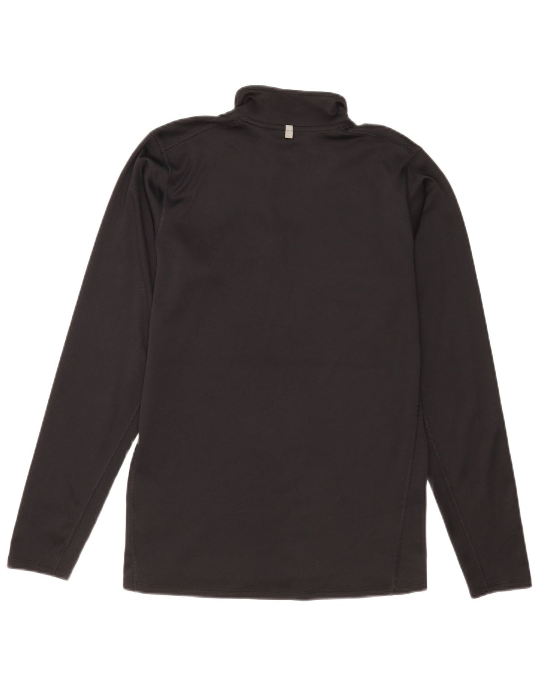 Nike Herren-Laufoberteil mit Reißverschluss, langärmlig, mittelschwarzes Polyester