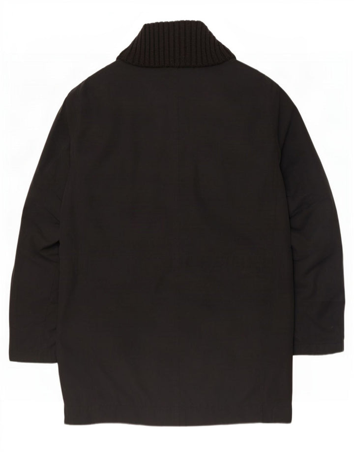 Hugo Boss Herrenmantel UK 42 XL Schwarz Polyester