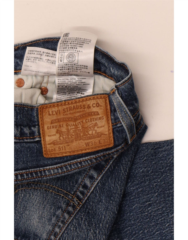 Levi's Herren 511 Slim Jeans W36 L32 Blaue Baumwolle
