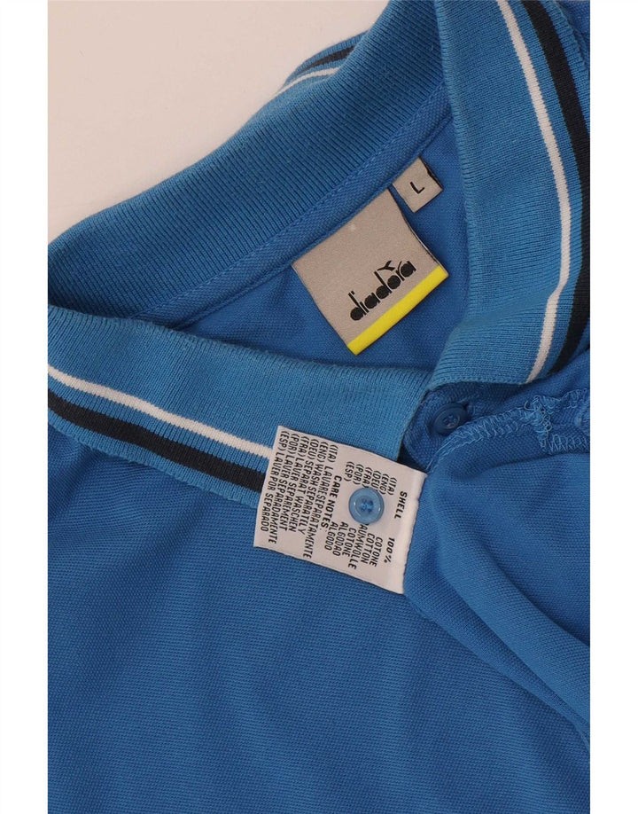Diadora Herren-Poloshirt, große blaue Baumwolle