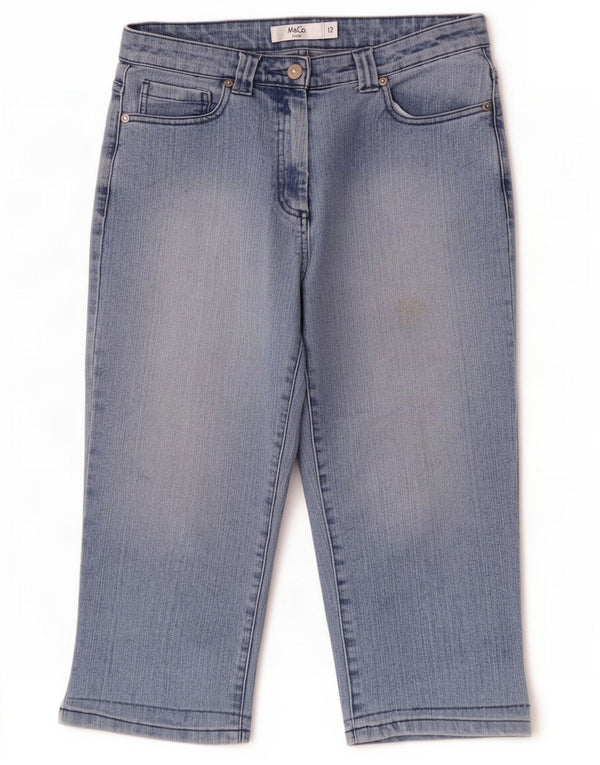 M&Co Womens Petite Capri Jeans UK 12 Medium W30 L19 Blaue Baumwolle