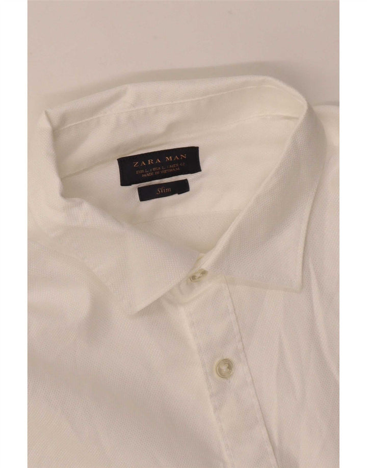 Zara Herren Slim Fit Hemd Large Weiß