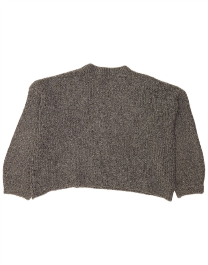 Marks & Spencer Damen-Pullover, übergroß, Rundhalsausschnitt, Gr. 40, Größe L, Grau