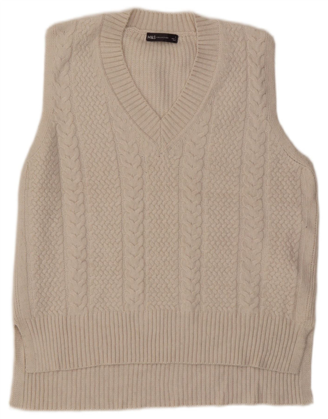 Marks & Spencer Damen Weste Tank Top UK 16 Large Off White Polyester