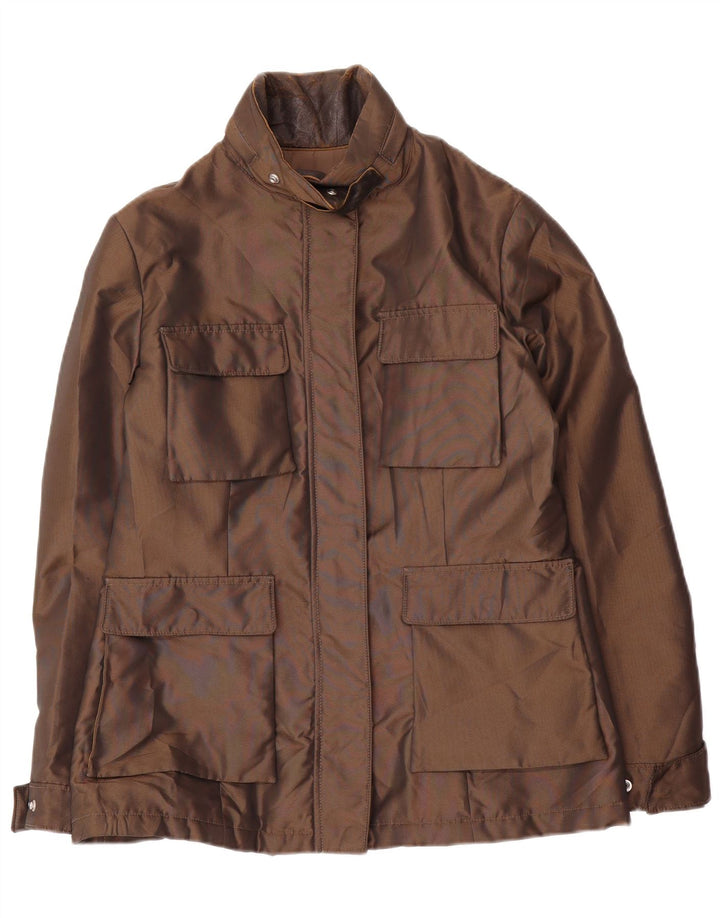 Trussardi Damen Utility-Jacke IT 42 Mittelbraunes Nylon