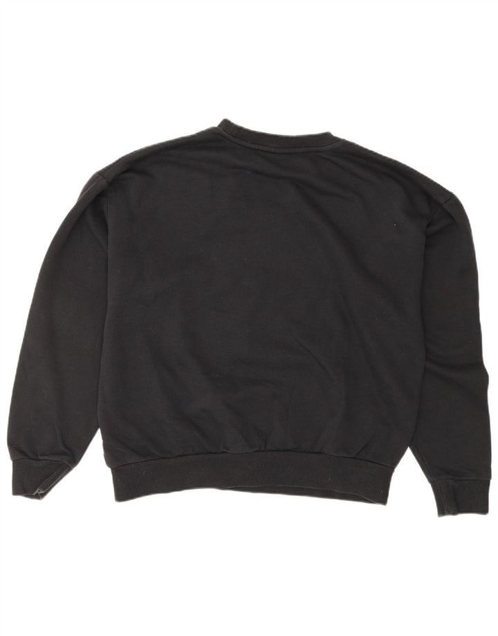 PUMA Damen Grafik-Sweatshirt-Pullover UK 14 Mittelschwarze Baumwolle