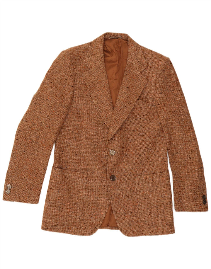 Vintage Herren-Blazer mit 2 Knöpfen, IT 50, groß, braun gefleckt
