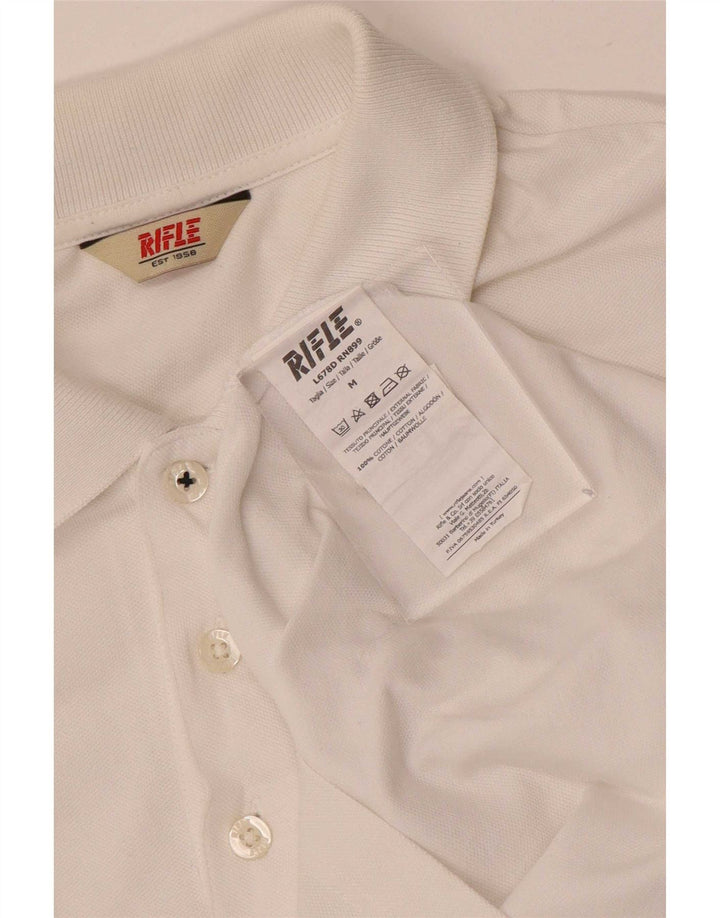 Rifle Herren-Poloshirt aus mittelweißer Baumwolle