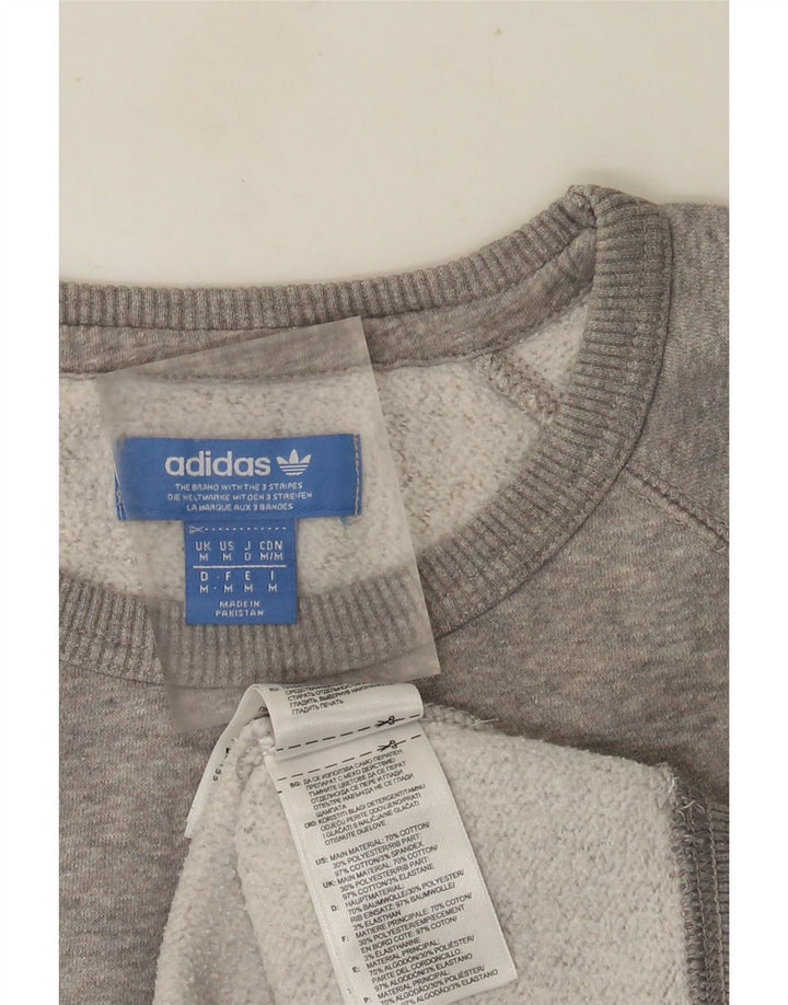 ADIDAS Herren Grafik-Sweatshirt-Pullover aus mittelgrau gefleckter Baumwolle