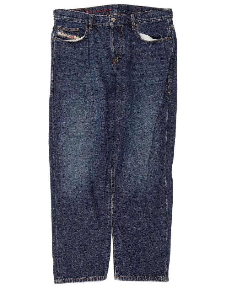 Diesel Herren Straight Jeans W34 L28 Blaue Baumwolle