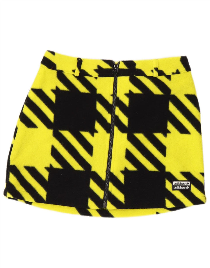 Adidas Damen Minirock UK 10 Small W27 Gelber Hahnentritt