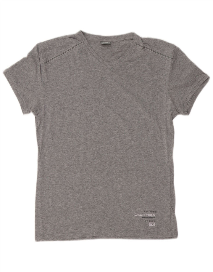 Diadora Herren T-Shirt Top Small Grau Baumwolle