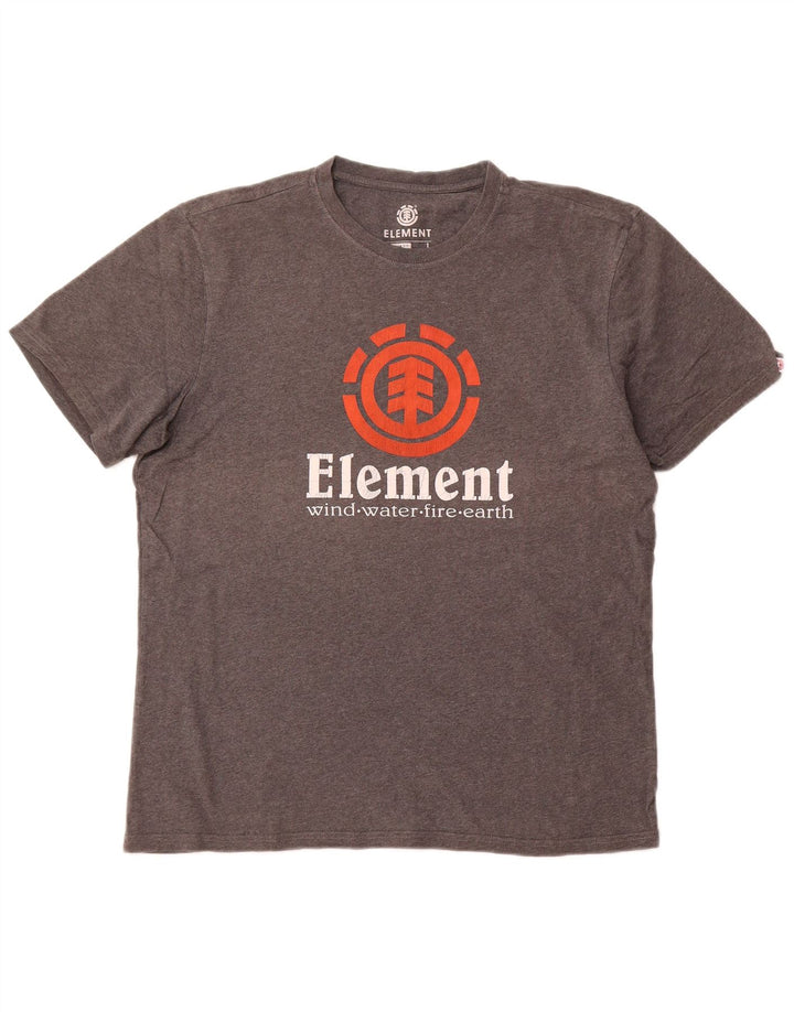 ELEMENT Herren-T-Shirt mit normaler Passform, Grafik, Größe L, Grau, Baumwolle