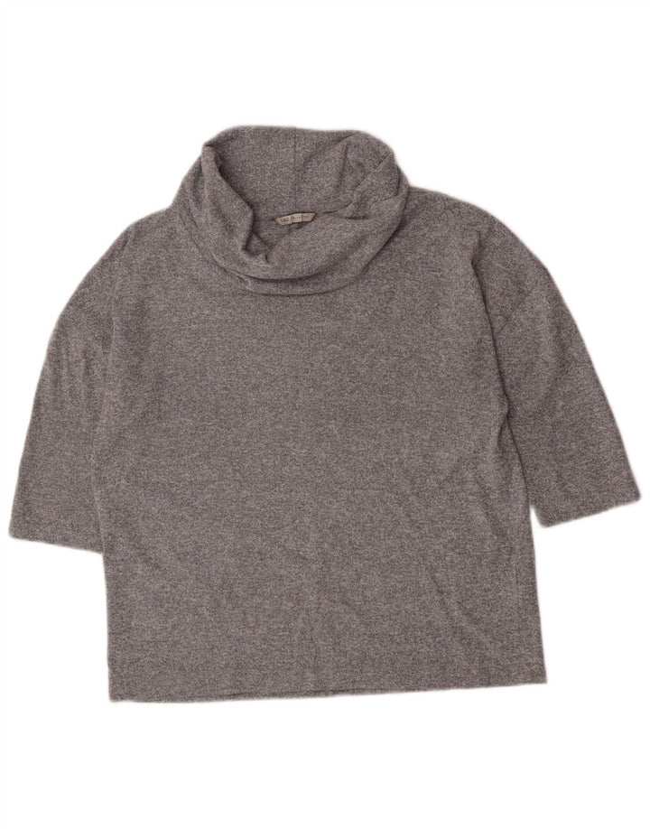 Marks & Spencer Damen-Top, 3/4-Ärmel, UK-Größe 44, Größe L, grau geflecktes Polyester