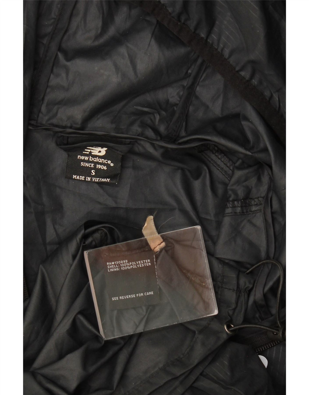 New Balance Herren Graphic Hooded Rain Jacket UK 36 Small Schwarz Polyester