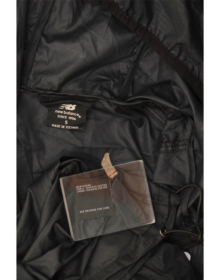 New Balance Herren Graphic Hooded Rain Jacket UK 36 Small Schwarz Polyester