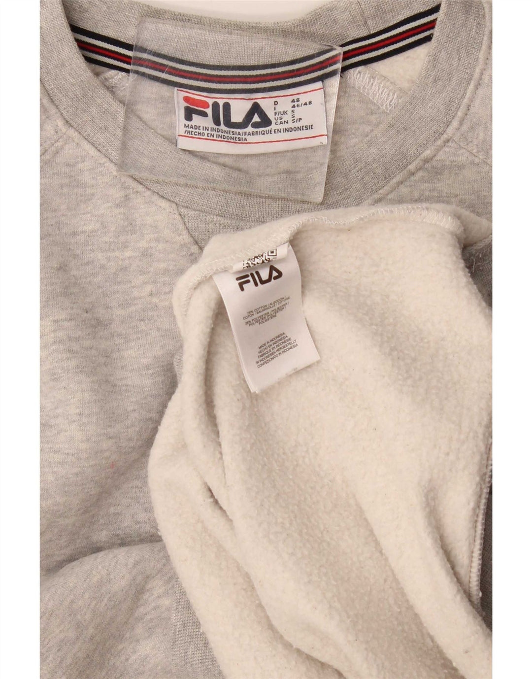 Fila Herren Sweatshirt Pullover Small Grau Baumwolle
