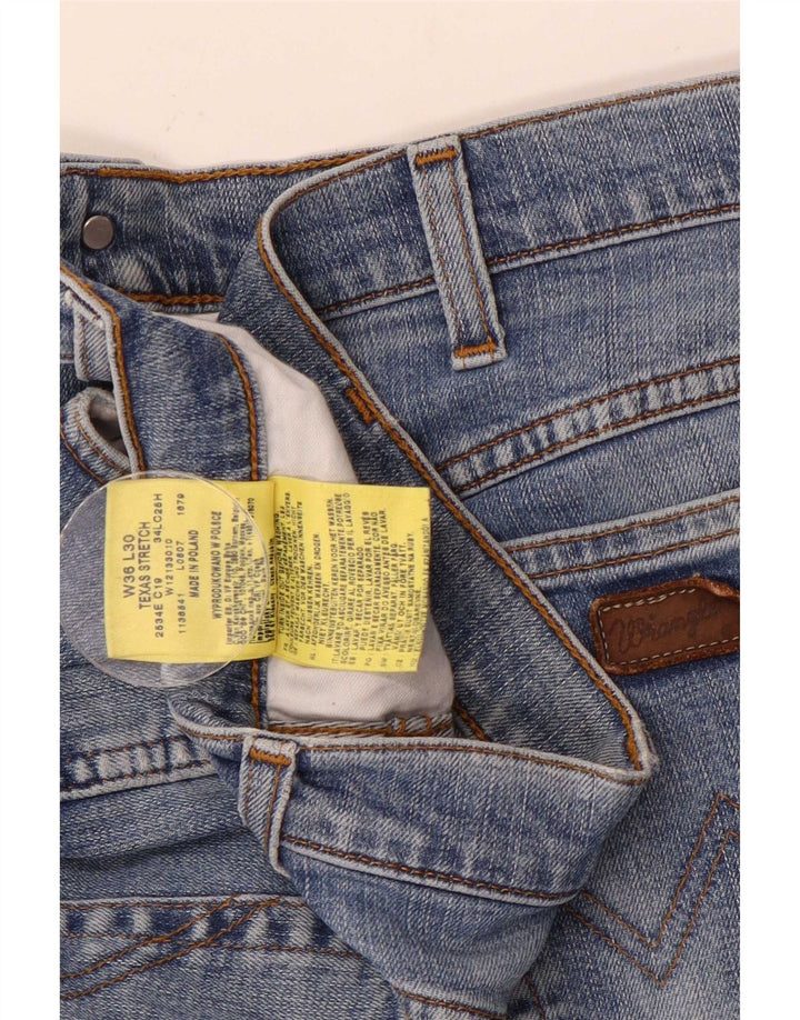 Wrangler Herren Texas Stretch Straight Jeans W36 L30 Blaue Baumwolle