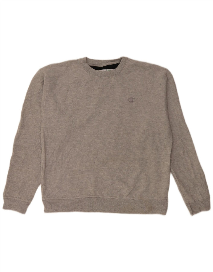CHAMPION Mens Sweatshirt Jumper Large Grey Cotton