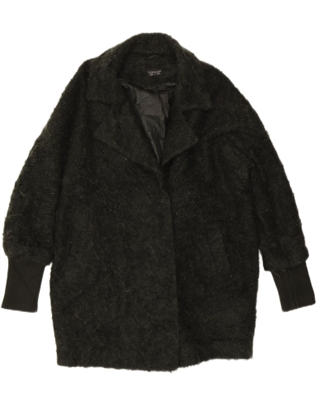 TOPSHOP Womens Knit Overcoat UK 10 Small Green Acrylic Vintage Topshop and Second-Hand Topshop from Messina Hembry 