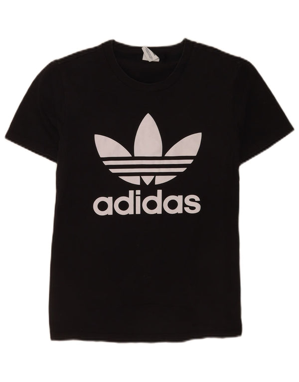 Adidas Damen Graphic T-Shirt Top UK 10 Small Schwarz