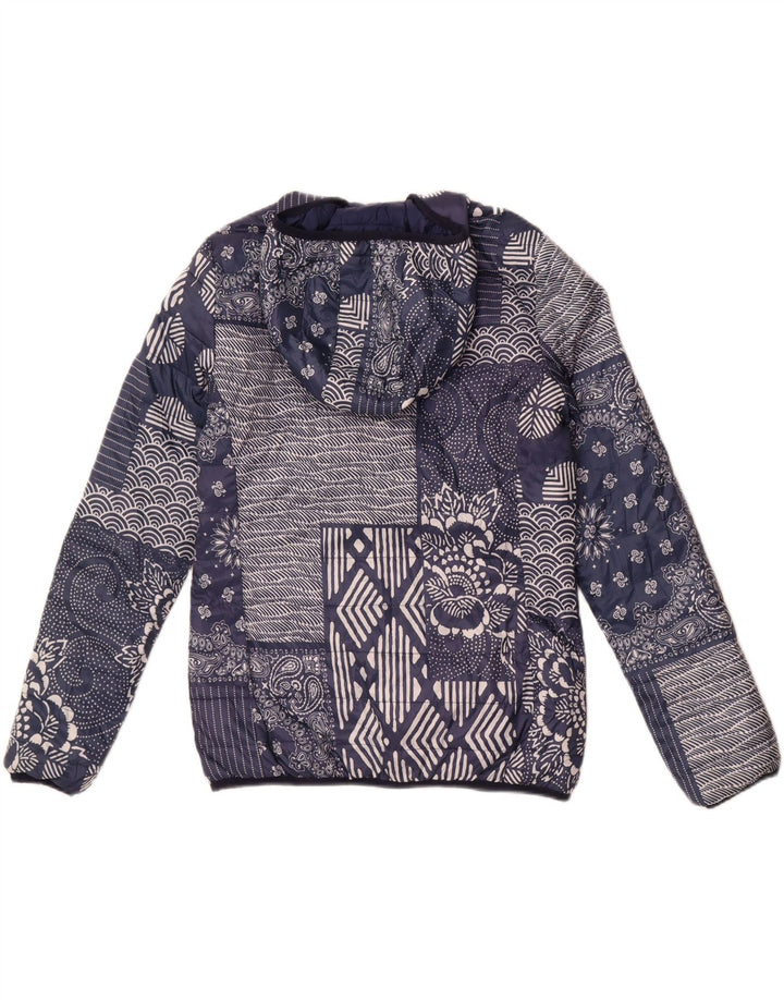 Champion Damen Kapuzenjacke IT 46 Large Marineblau Patchwork