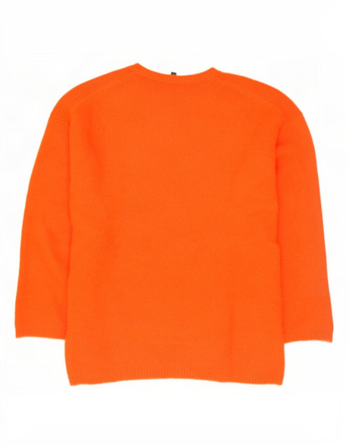 Massimo Dutti Damen-Pullover, übergroß, Rundhalsausschnitt, Gr. 10, Größe S, Orange
