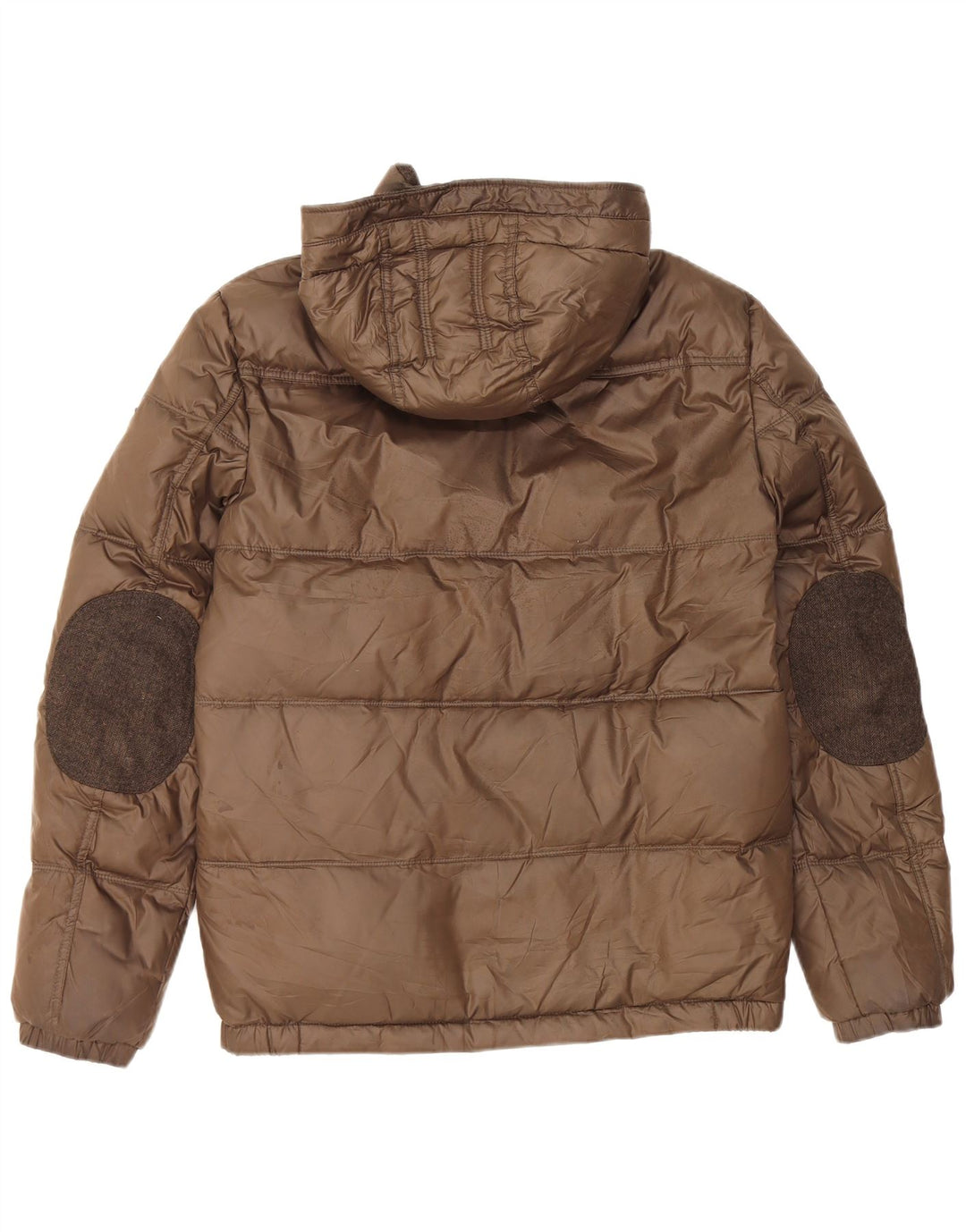 Guess Wattierte Herrenjacke mit Kapuze, UK 34, XS, Braun, Polyester