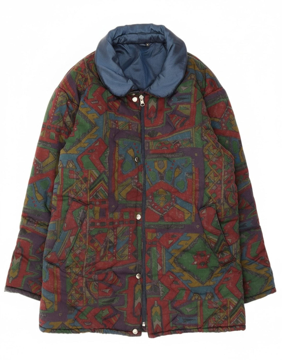 Vintage Herren Wendejacke, gepolstert, Größe 40, groß, mehrfarbig, geometrisch