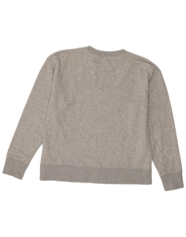 Gant Damen Grafik-Sweatshirt-Pullover UK 14 Mittelgraue Baumwolle