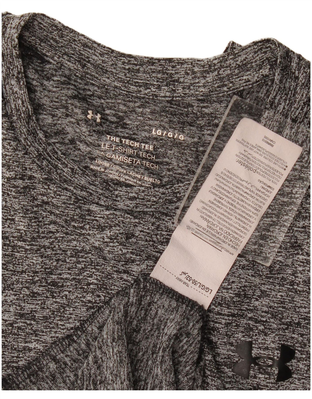 Under Armour Herren-T-Shirt-Oberteil, großes, grau meliertes Polyester