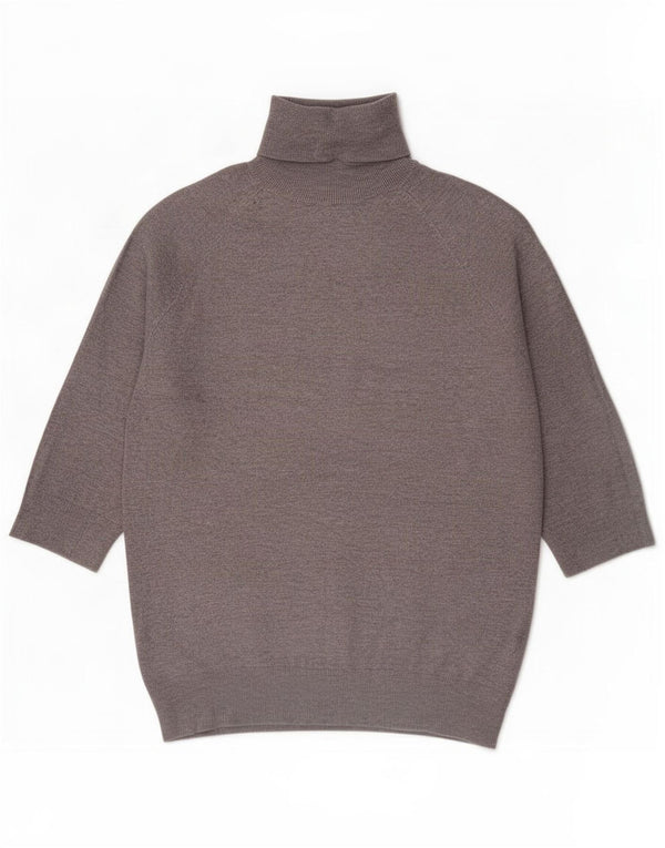 Zara Damen-Pullover mit 3/4-Ärmeln und Rollkragen, Gr. 14, Grau