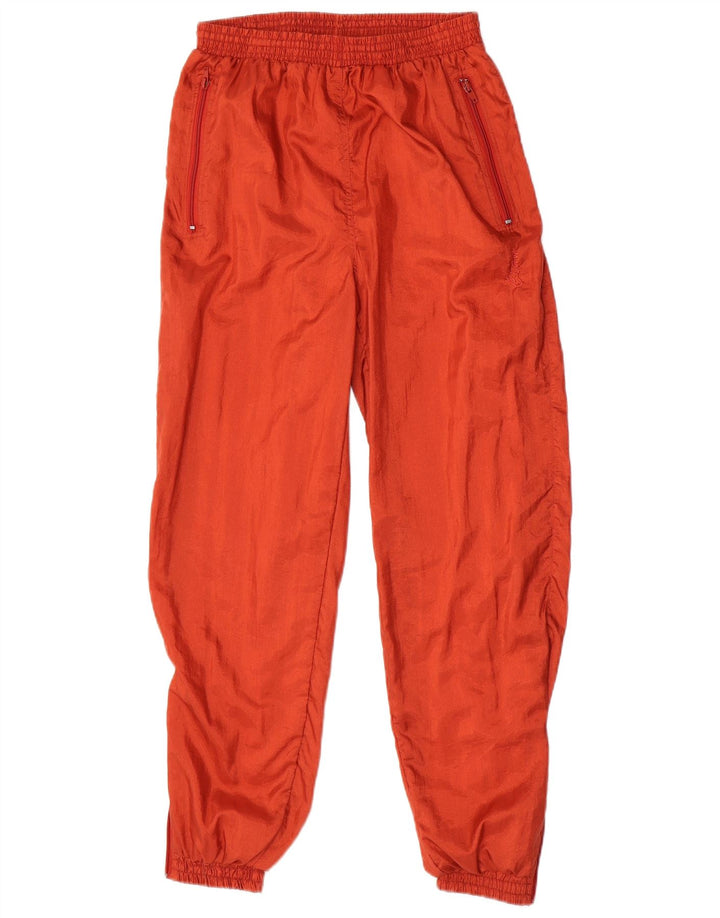 VINTAGE Herren-Trainingshose, Jogginghose, mittelorangefarbenes Nylon
