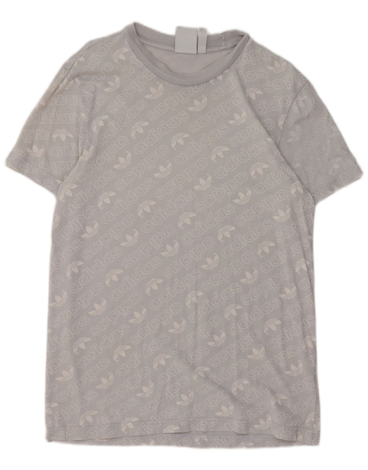 Adidas Herren Grafik T-Shirt Top Große blaue Baumwolle