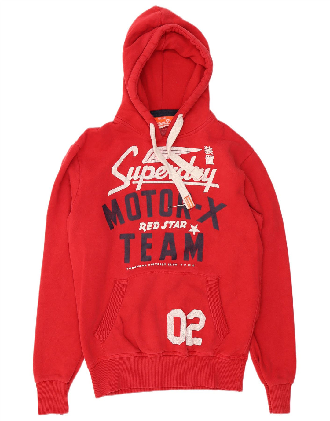Superdry Herren-Kapuzenpullover mit Grafik, mittelrote Baumwolle