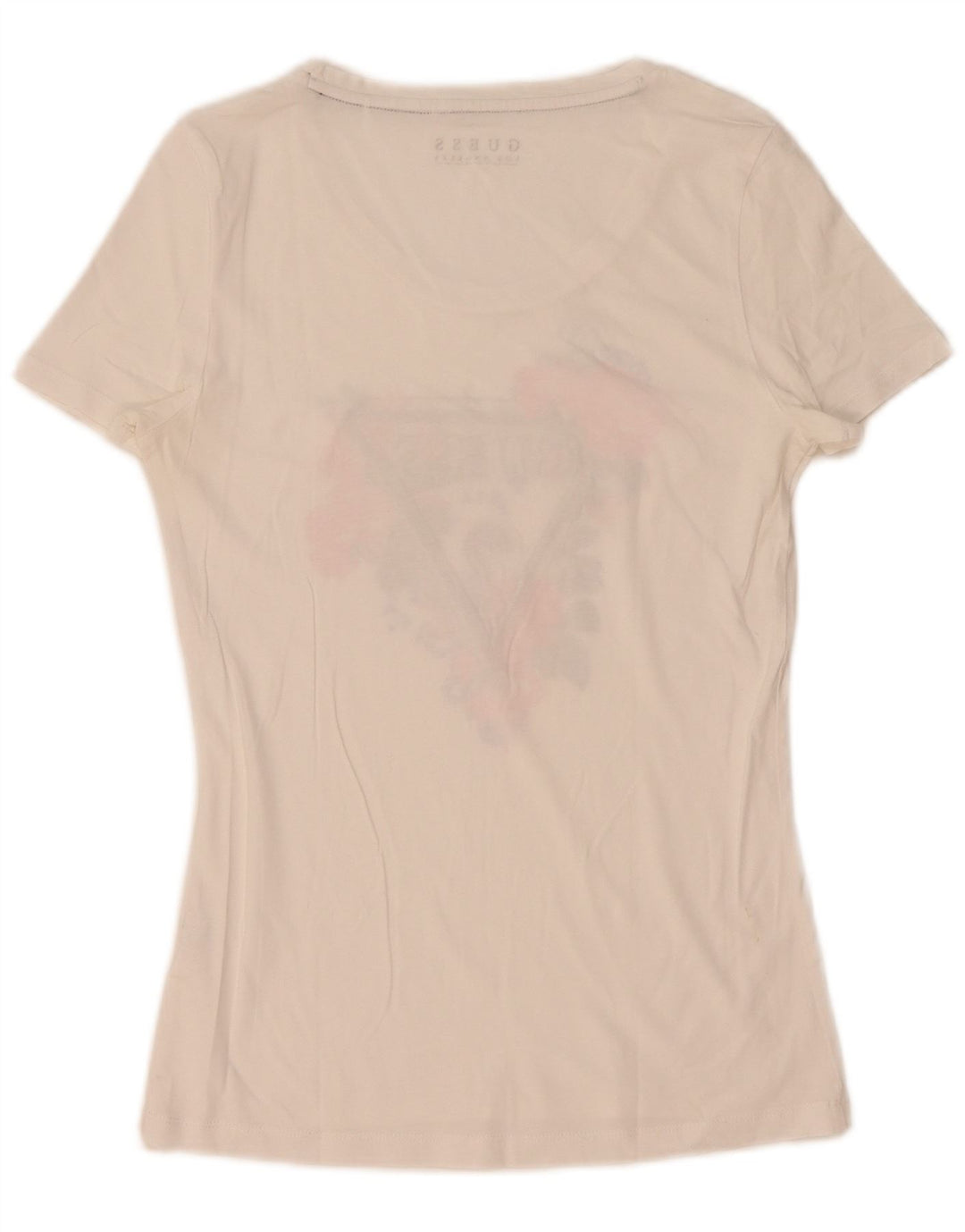 Guess Damen Grafik-T-Shirt-Oberteil UK 12 Medium Weiß