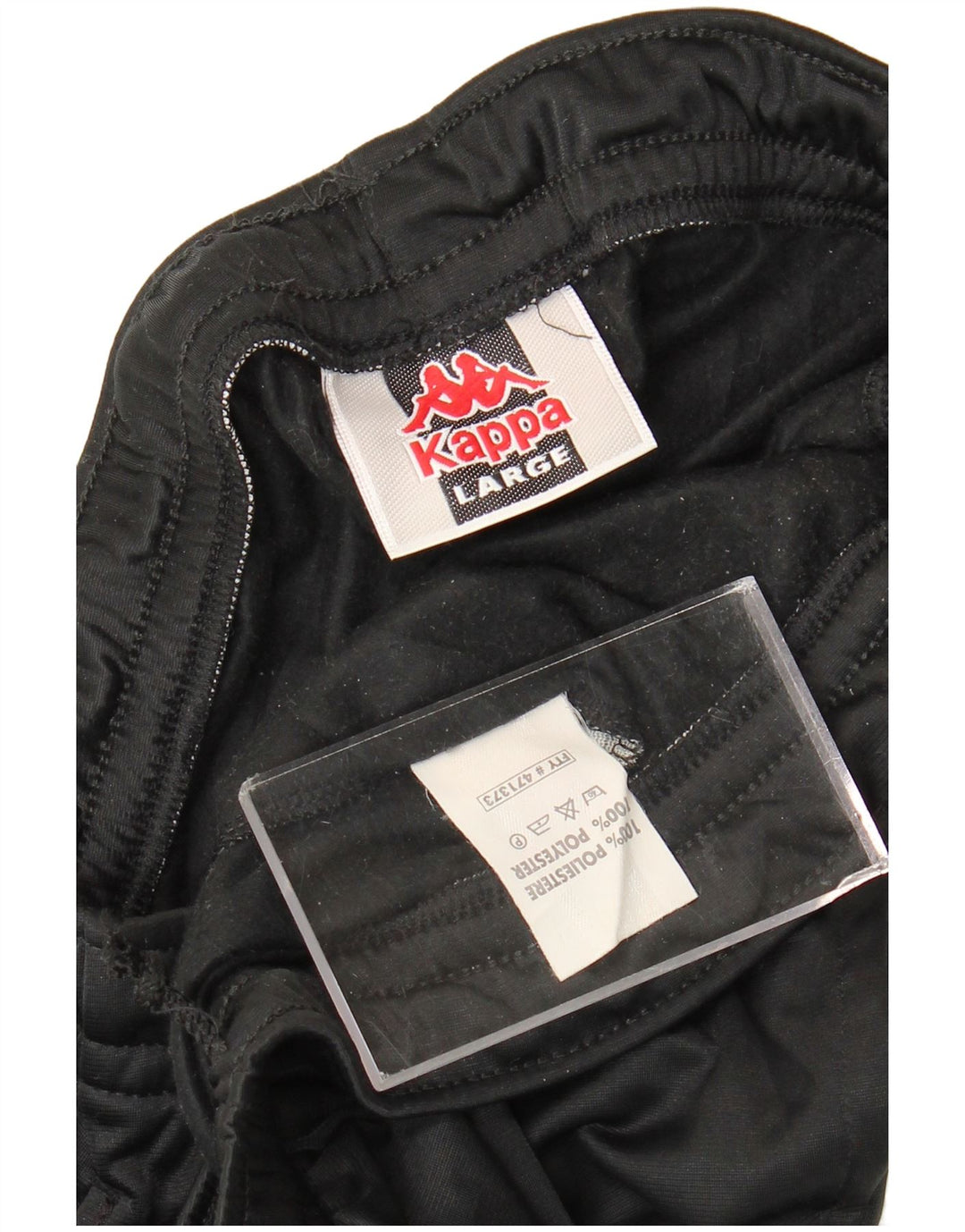 Kappa Herren-Trainingshose mit Grafik, groß, aus schwarzem Polyester