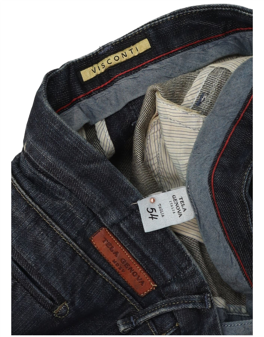 VISCONTI Herren Straight Jeans IT 54 2XL W38 L32 Blaue Baumwolle