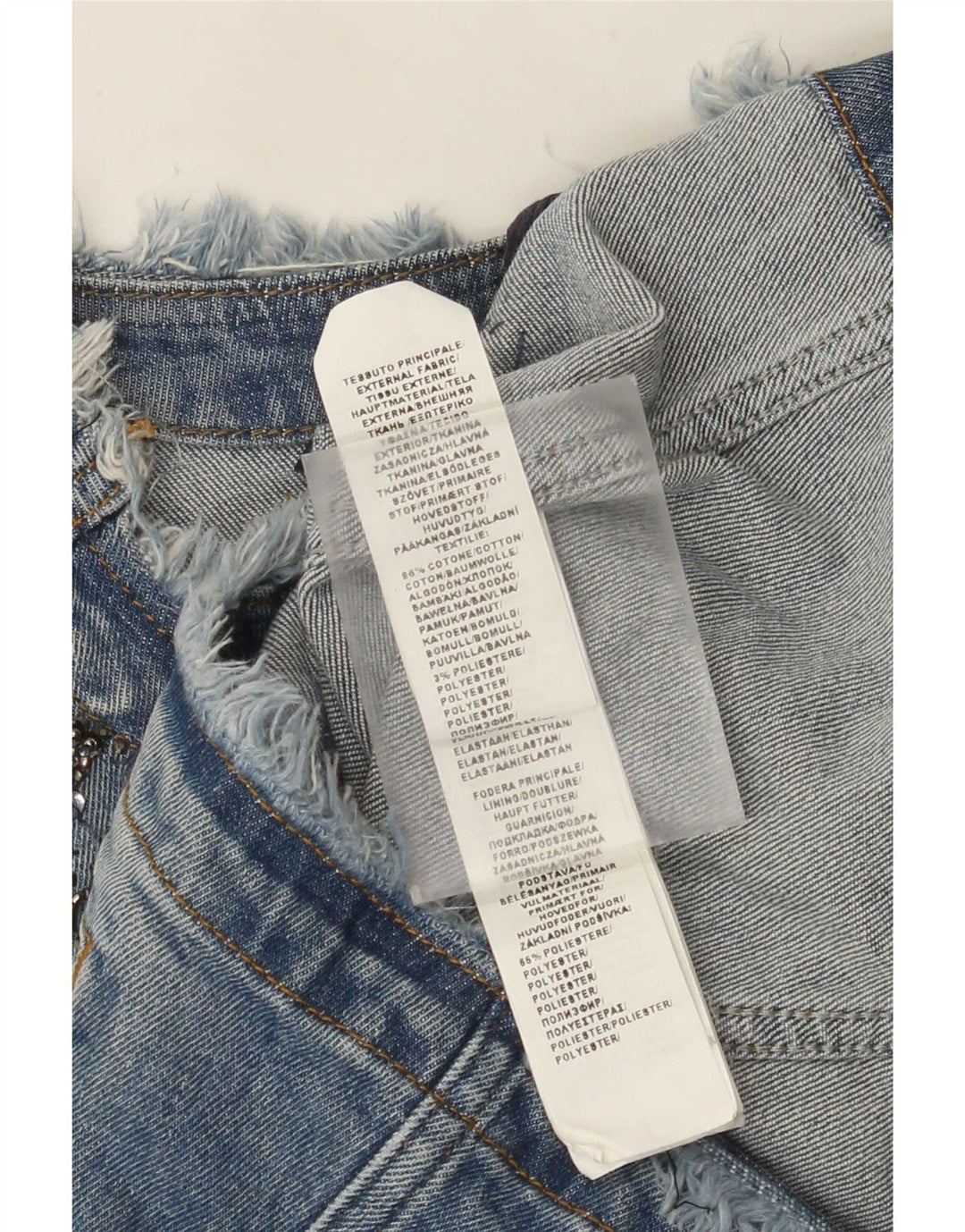 Liu Jo Damen Crop Denim Jacke UK 8 Small Blaue Baumwolle