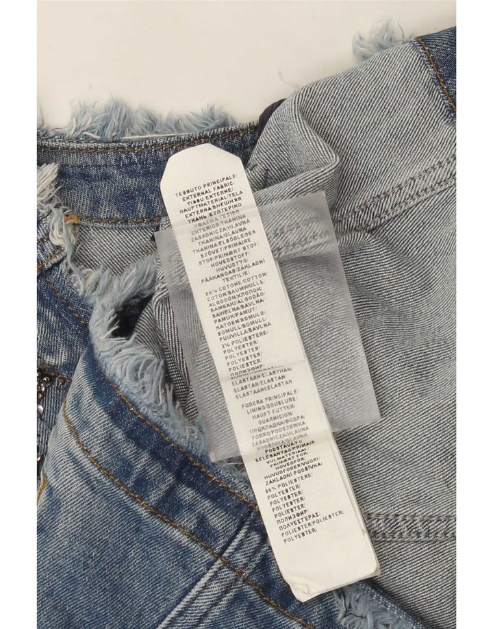 Liu Jo Damen Crop Denim Jacke UK 8 Small Blaue Baumwolle