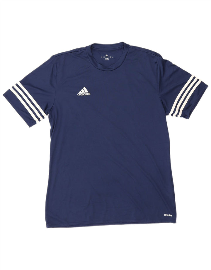 Adidas Herren Climalite T-Shirt Top Large Marineblau Polyester