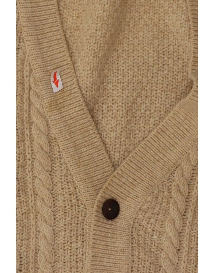 Think Pink Herren-Strickjacke IT 48 Mittelbeige Lammwolle