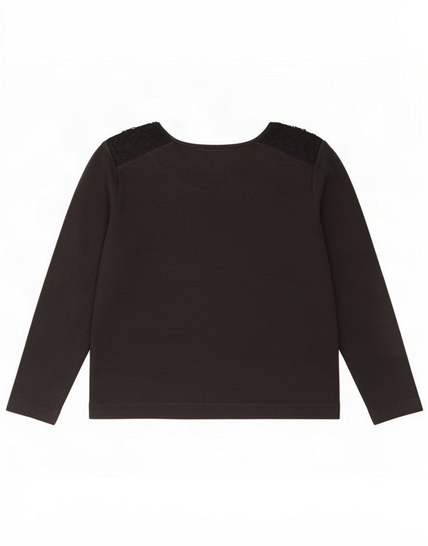 Massimo Dutti Damen Top Langarm UK 14 Medium Schwarz