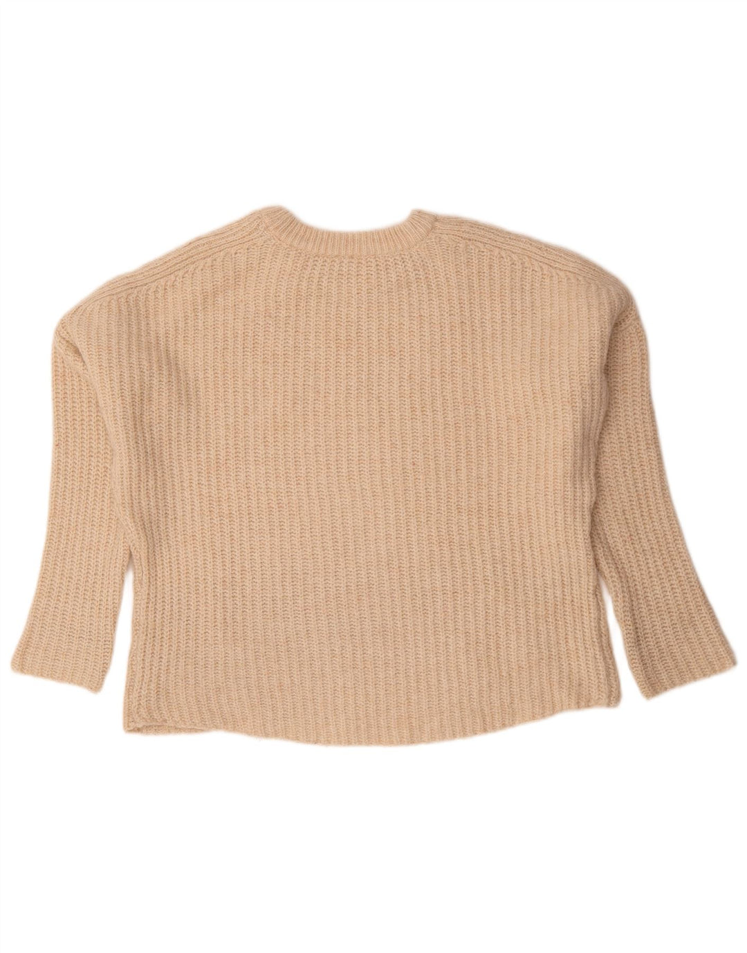 Zara Damen-Pullover, übergroß, Rundhalsausschnitt, Gr. 14, Mittelbeige