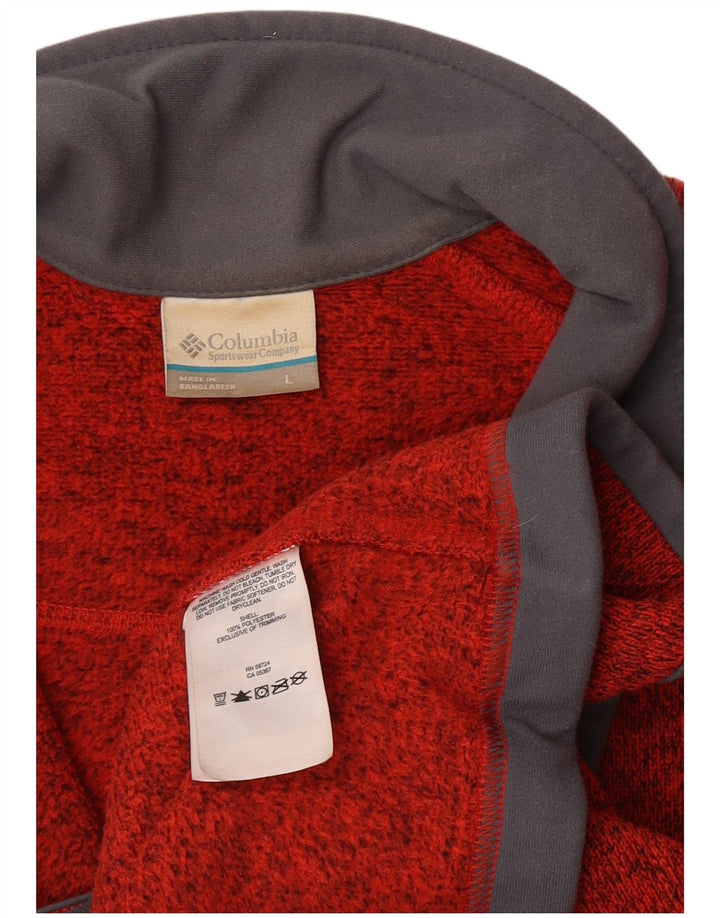Columbia Herren-Strickjacke, groß, orange geflecktes Polyester